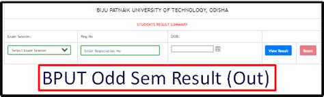 bput odd semester result.